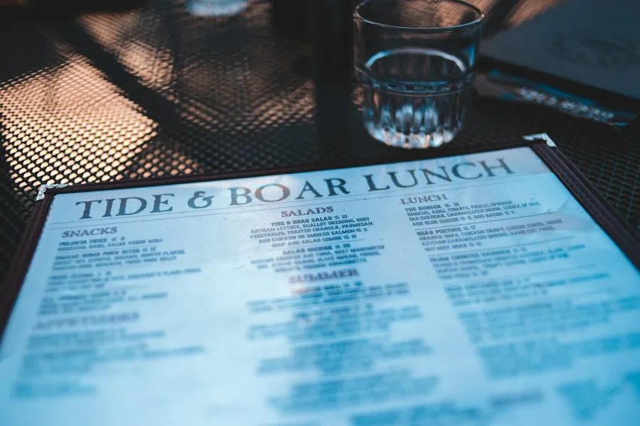 Photo lunch menus guide